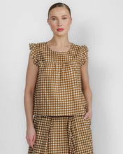 Load image into Gallery viewer, TLP Polly Top in Chestnut Gingham Check