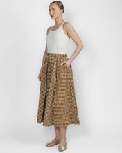 Load image into Gallery viewer, TLP Lulu Skirt in Chestnut Gingham Check