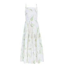 Load image into Gallery viewer, Coco Shop Tiered Dress in White Peace Lily