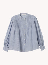 Load image into Gallery viewer, Masscob Lek Top in Blue and White Micro Stripe