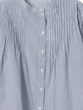 Load image into Gallery viewer, Masscob Lek Top in Blue and White Micro Stripe