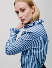 Load image into Gallery viewer, APOF Andrea Blouse in Blue Stripe