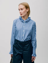 Load image into Gallery viewer, APOF Andrea Blouse in Blue Stripe