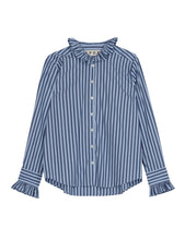 Load image into Gallery viewer, APOF Andrea Blouse in Blue Stripe