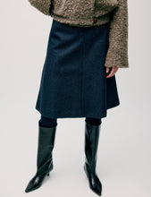 Load image into Gallery viewer, APOF Bello Skirt in Navy Tweed