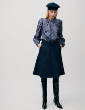 Load image into Gallery viewer, APOF Bello Skirt in Navy Tweed