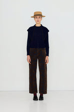 Load image into Gallery viewer, The Tiny Big Sister Navy/Chocolate Scarf Neck Cardigan