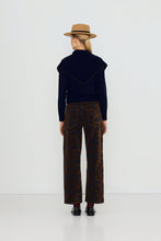 Load image into Gallery viewer, The Tiny Big Sister Navy/Chocolate Scarf Neck Cardigan