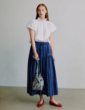 Load image into Gallery viewer, Reversible Ada Top in White with Liberty Piping