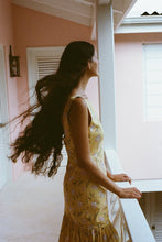 Load image into Gallery viewer, Coco Shop Low Back Dress in Yellow Hibiscus