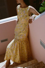 Load image into Gallery viewer, Coco Shop Low Back Dress in Yellow Hibiscus