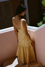 Load image into Gallery viewer, Coco Shop Low Back Dress in Yellow Hibiscus