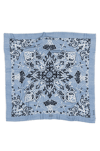 Load image into Gallery viewer, Maison Lecomte Flament Wool and Cashmere Bandana Scarf in Riviera Blue