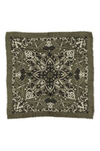 Load image into Gallery viewer, Maison Lecomte Flament Wool and Cashmere Bandana Scarf in Khaki/Green