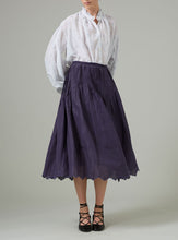 Load image into Gallery viewer, Thierry Colson Verde Skirt in Jacobean Scallops-Navy