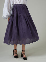 Load image into Gallery viewer, Thierry Colson Verde Skirt in Jacobean Scallops-Navy