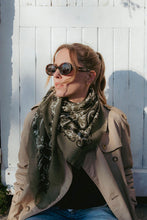 Load image into Gallery viewer, Maison Lecomte Flament Wool and Cashmere Bandana Scarf in Khaki/Green
