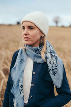 Load image into Gallery viewer, Maison Lecomte Flament Wool and Cashmere Bandana Scarf in Riviera Blue