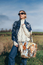 Load image into Gallery viewer, Maison Lecomte Flament Wool and Cashmere Bandana Scarf in Navy