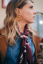 Load image into Gallery viewer, Maison Lecomte Flament Fine Cotton Voile Bandana Scarf in Bordeaux