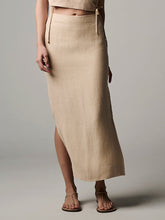 Load image into Gallery viewer, Hevron Crawford Hemp Pencil Skirt with Side Slit