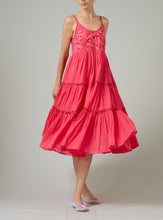 Load image into Gallery viewer, Thierry Colson Veruschka Dress in Raspberry Wildflower Embrodiery