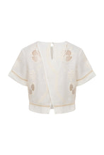 Load image into Gallery viewer, Lug Von Siga Off White Dakota Top with Embroidery and Lace Insets