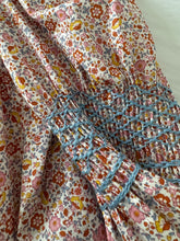 Load image into Gallery viewer, Andion Amelia Blouse in Petite Floral with Denim Blue Embroidery