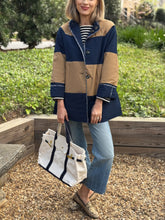 Load image into Gallery viewer, APOF Deva Jacket in Caramel/Navy Stripes-Reversible