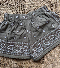 Load image into Gallery viewer, Embroidered Bandana Shorts Army Green