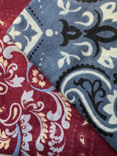 Load image into Gallery viewer, Maison Lecomte Flament Wool and Cashmere Floral Bandana Scarf in Bugundy