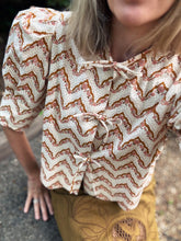 Load image into Gallery viewer, Andion Barbara Brown and Pink Floral Blouse