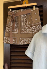 Load image into Gallery viewer, Embroidered Bandana Pareo- Yellow/Navy Check/Brown