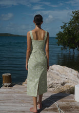 Load image into Gallery viewer, Coco Shop Long Slip Dress in Lime Shell