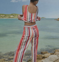 Load image into Gallery viewer, Coco Shop Classic Crop Pant in Vibrant Stripe