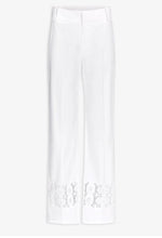 Load image into Gallery viewer, Destree Yoshitomo Broderie Anglaise Trimmed Cotton Poplin Straight Leg Pants