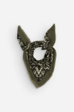 Load image into Gallery viewer, Maison Lecomte Flament Wool and Cashmere Bandana Scarf in Khaki/Green