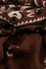 Load image into Gallery viewer, Maison Lecomte Flament Wool and Silk Bandana Scarf in Chocolate Brown