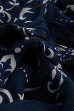 Load image into Gallery viewer, Maison Lecomte Flament Wool and Cashmere Bandana Scarf in Navy