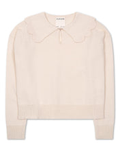 Load image into Gallery viewer, The Jakob Scalloped Heirloom Sweater in Cream