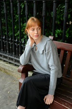 Load image into Gallery viewer, The Jakob Scalloped Heirloom Sweater in Grey
