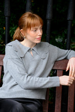 Load image into Gallery viewer, The Jakob Scalloped Heirloom Sweater in Grey