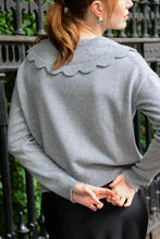 Load image into Gallery viewer, The Jakob Scalloped Heirloom Sweater in Grey