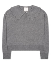 Load image into Gallery viewer, The Jakob Scalloped Heirloom Sweater in Grey
