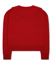Load image into Gallery viewer, The Jakob Scalloped Heirloom Sweater in Red