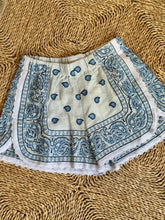 Load image into Gallery viewer, Embroidered Bandana Shorts Light Blue