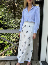 Load image into Gallery viewer, Lug Von Siga Linen Liza Skirt with Embroidery and Lace Insets