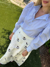 Load image into Gallery viewer, Lug Von Siga Linen Liza Skirt with Embroidery and Lace Insets
