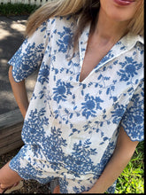 Load image into Gallery viewer, Loretta Caponi Rochetta Shorts in Persian Blue Broderie Anglaise