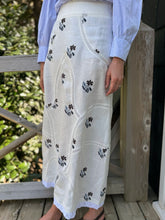 Load image into Gallery viewer, Lug Von Siga Linen Liza Skirt with Embroidery and Lace Insets